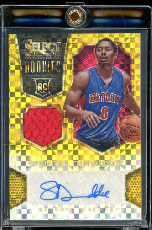 2014-15 Select Spencer Dinwiddie Gold Rookie Patch Auto /10