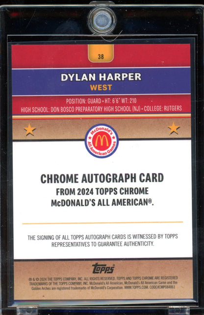2024 Topps Mcdonalds Dylan Harper Gold /50 Auto