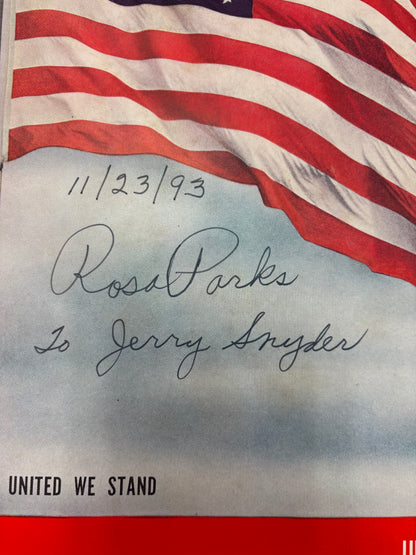 Rosa Parks SIgned Life Magazine United We Stand Dated "11/23/93" JSA Full Letter