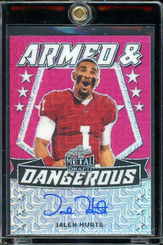 2020 Leaf Jalen Hurts Armed And Dangerous Rookie auto /7