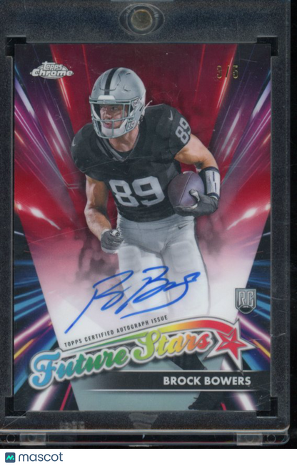 2024 Topps Chrome Brock Bowers Red Future Stars /5 Rookie Auto