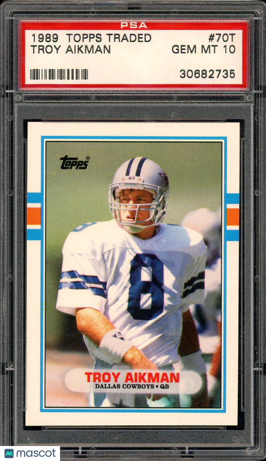 1989 Topps Traded Troy Aikman Rookie PSA 10 RC