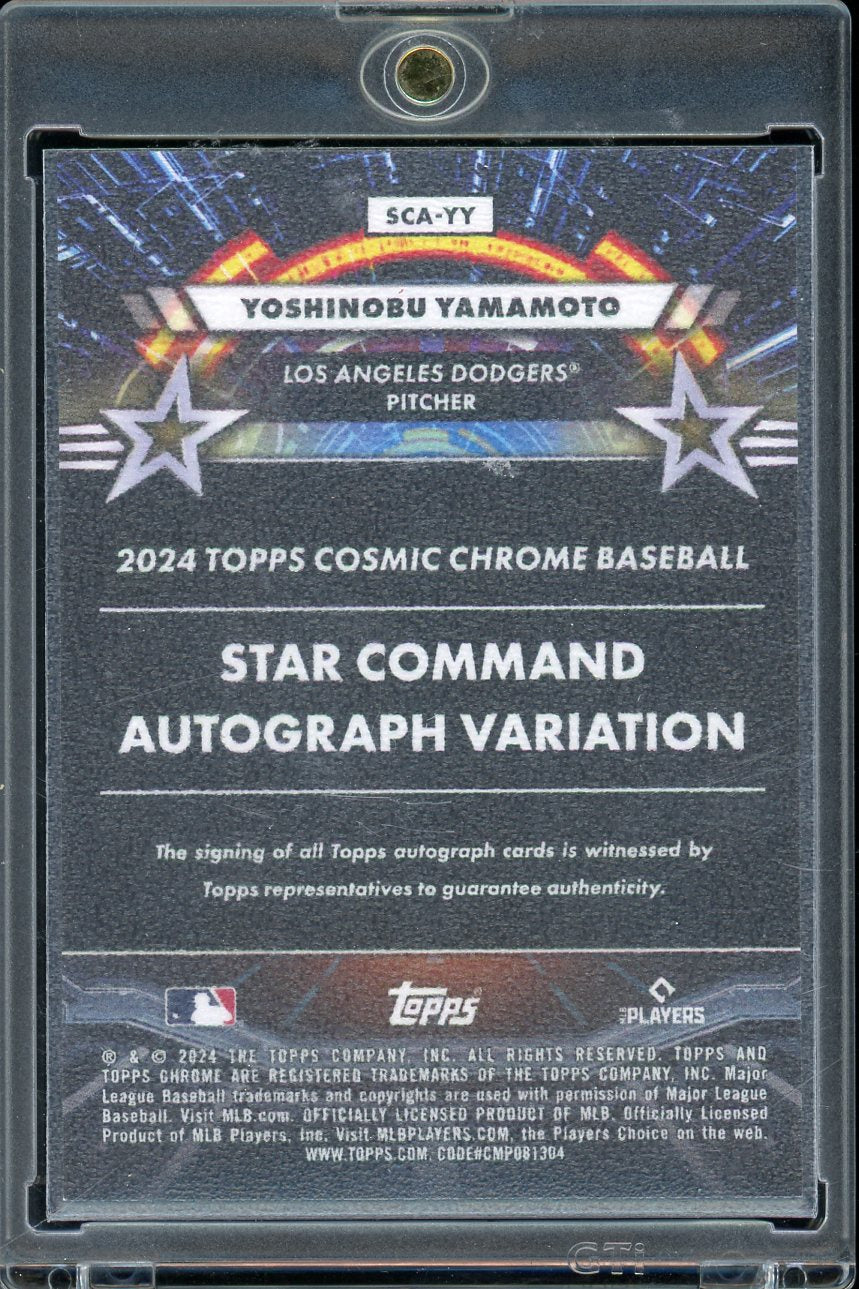 2024 Topps Chrome Cosmic Yoshinobu Yamamoto Star Command Gold Auto 23/50 RC