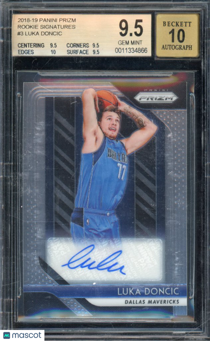 2018-19 Prizm Luka Doncic Rookie Auto BGS 9.5/10