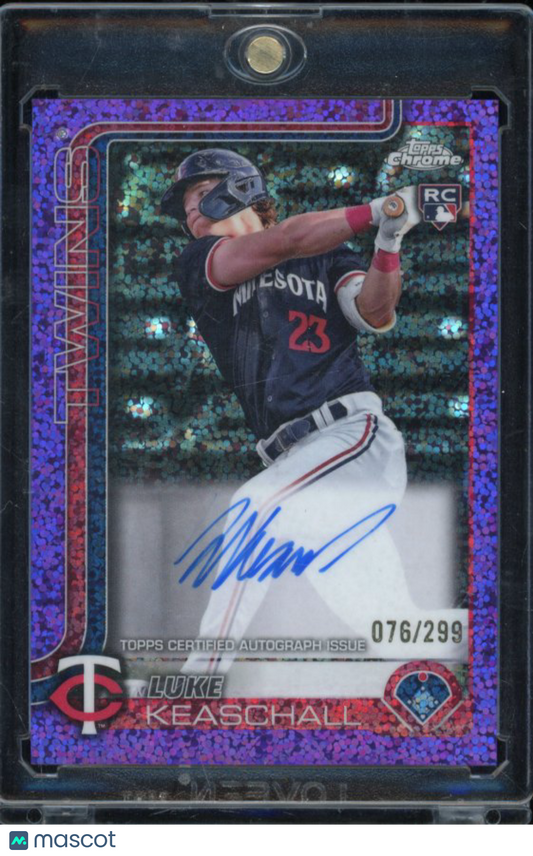 2025 Topps Chrome Luke Keaschall Purple Speckle Rookie Auto /299