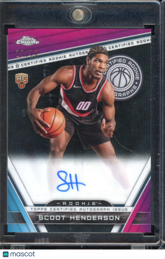 2024-25 Topps Chrome Scoot Henderson Black Wave Rookie Auto 10/10