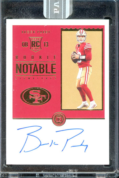 2022 Encased Brock Purdy Rookie Notable Signatures 1/1 White Box RC