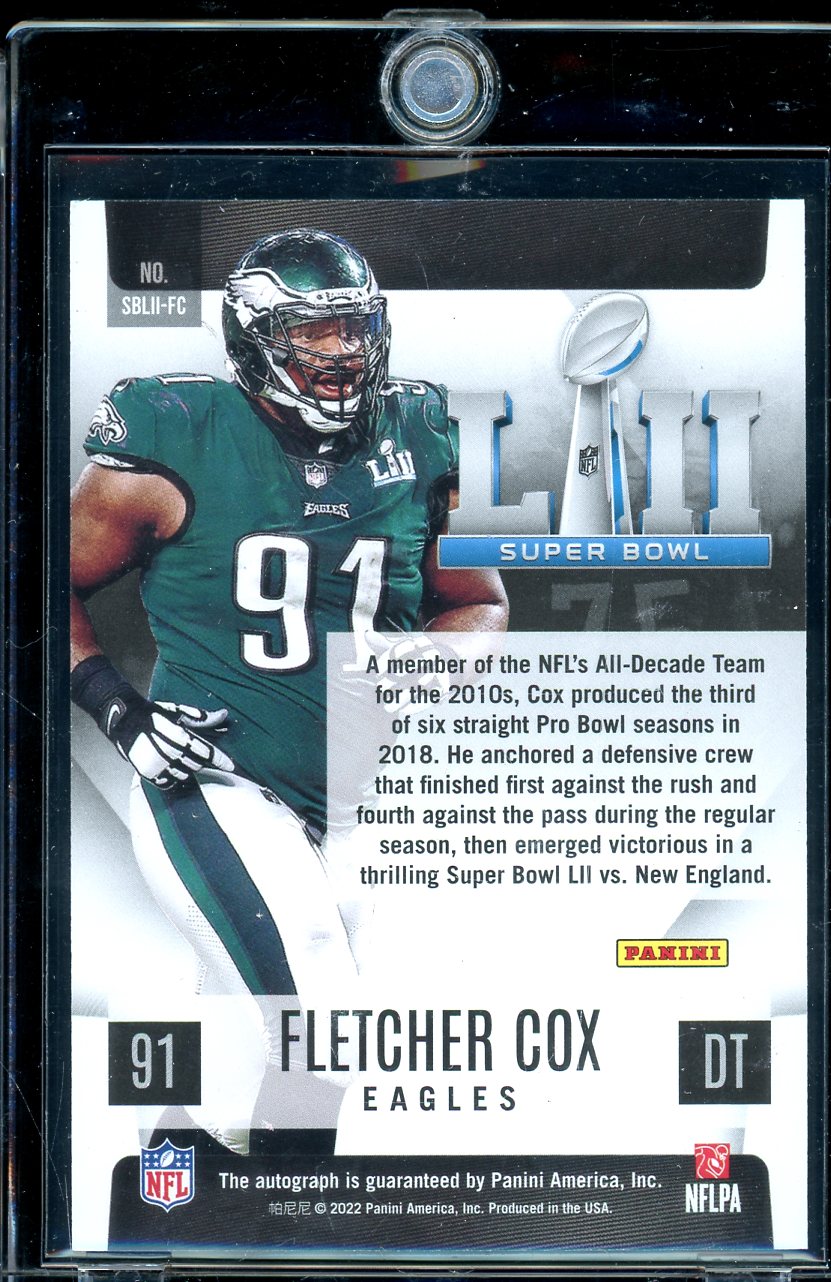 2022 Panini Fletcher Cox Super Bowl 52 Auto SP