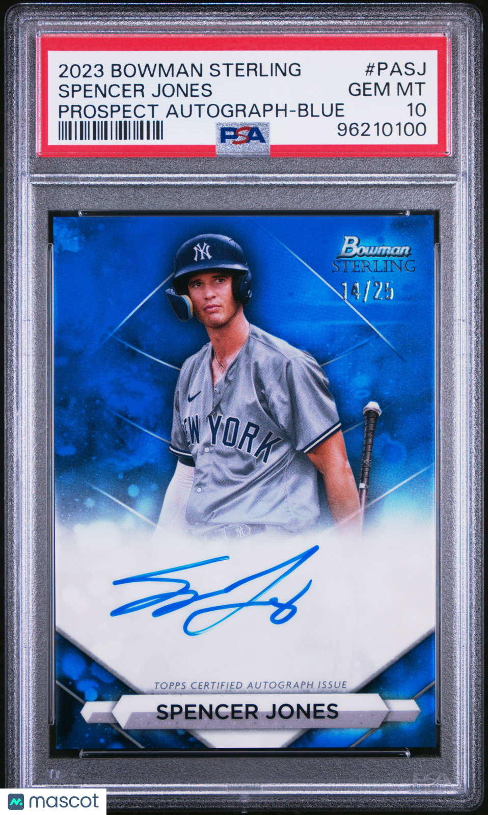 2023 Bowman Sterling Spencer Jones Blue Auto /25 PSA 10