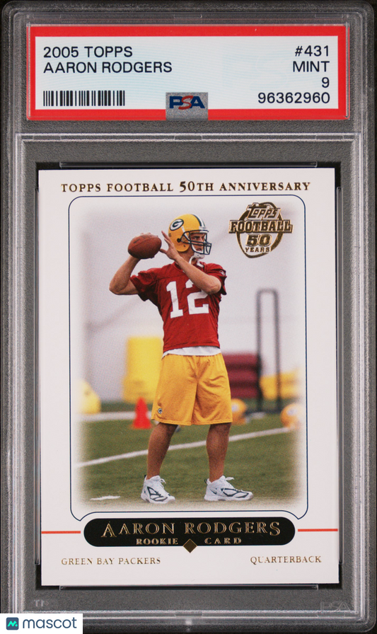 2005 Topps Aarn Rodgers Rookie PSA 9