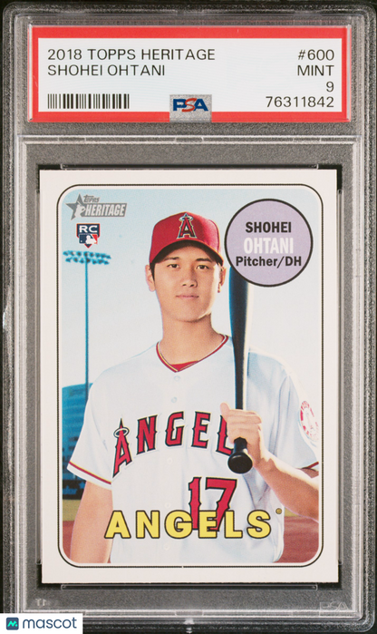 2018 Topps Heritage Shohei Ohtani Rookie PSA 9