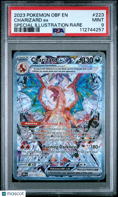 2023 Pokemon SV Obsidian Flames SIR Charizard ex #223/197 PSA 9
