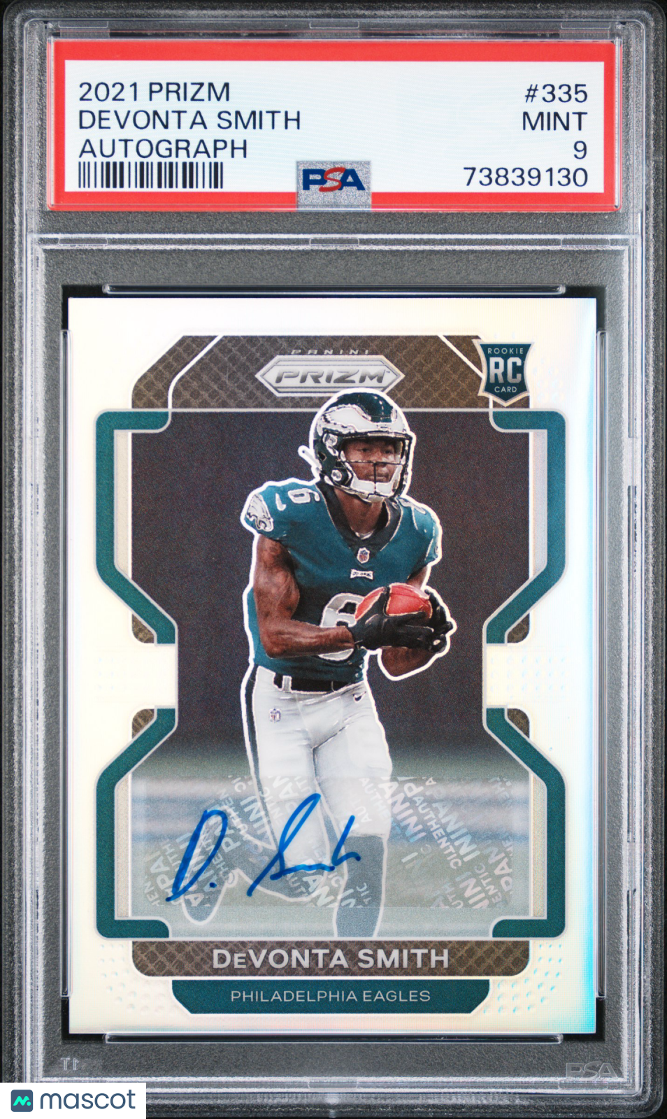 2021 Prizm Devonta Smith Rookie Auto Silver PSA 9
