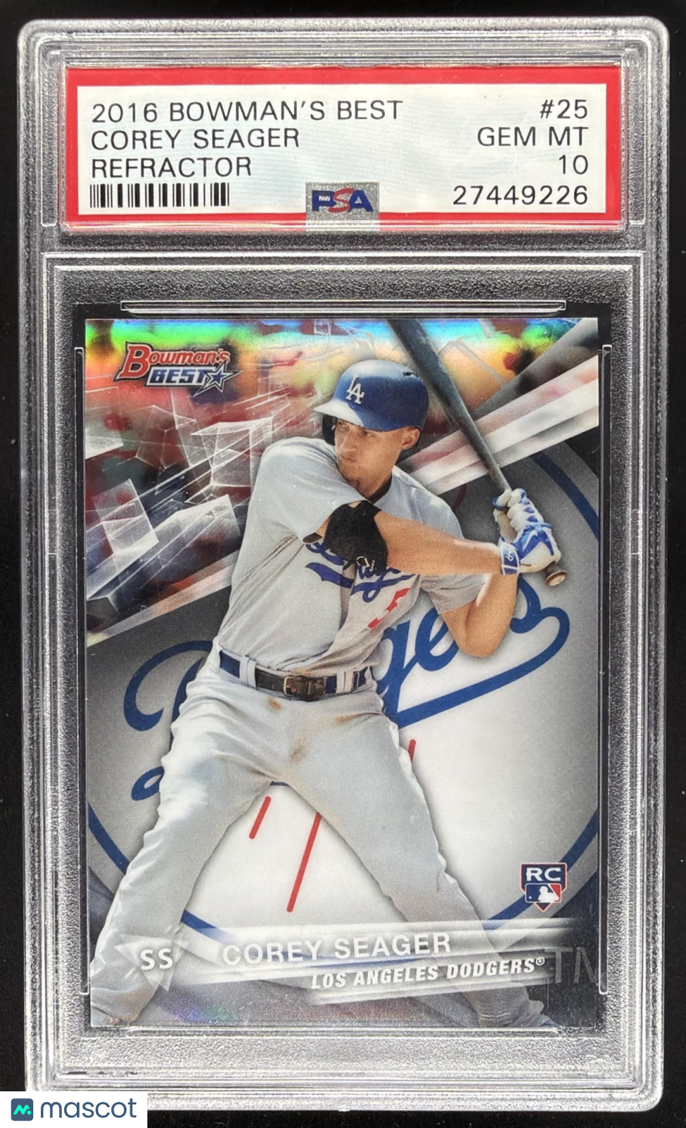 2016 Bowman's Best Corey Seager #25 Refractor RC PSA 10
