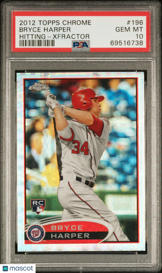 2012 Topps Chrome Bryce Harper #196 XFractor RC PSA 10