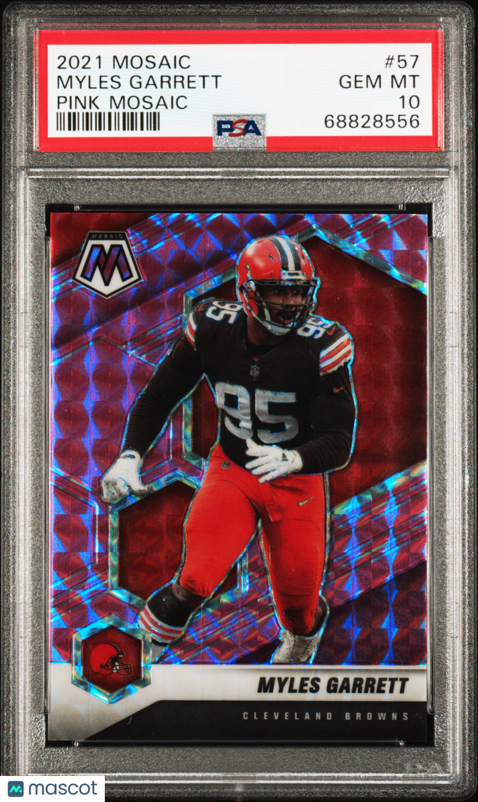 2021 Panini Mosaic Myles Garrett #57 Prizm Pink Swirl 1/11 Browns PSA 10
