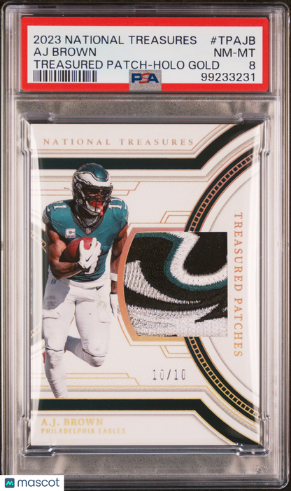 2023 National Treasures A.J. Brown Treasured Patch 10/10 PSA 8