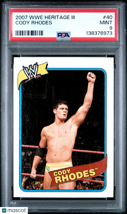 2007 Topps WWE Cody Rhodes Heritage Rookie PSA 9