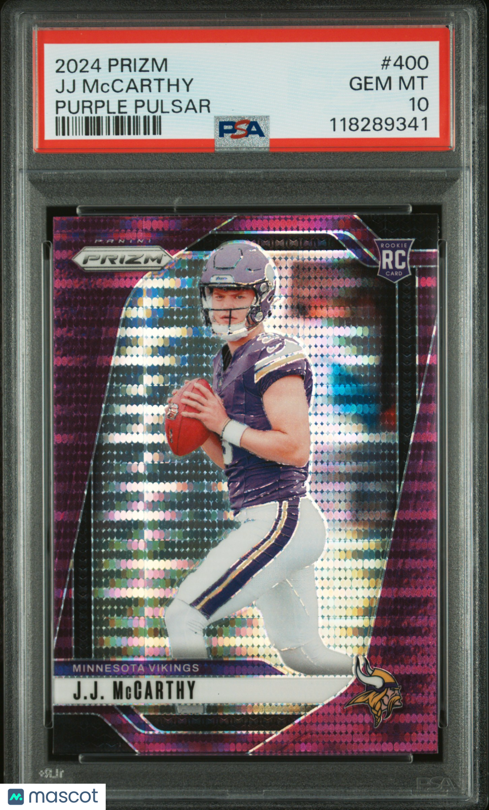 2024 Prizm JJ Mccarthy Purple Pulsar PSA 10