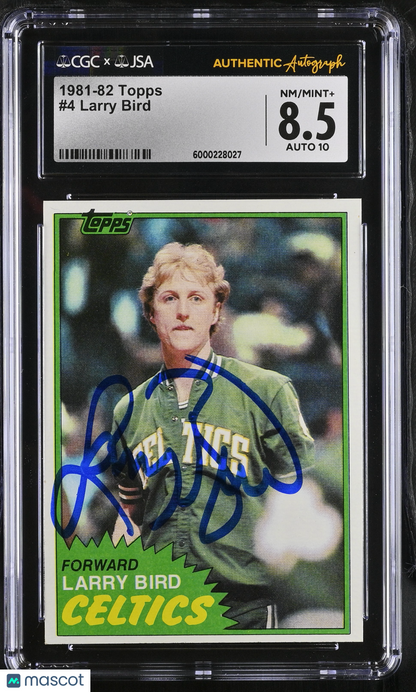 1981-92 Topps Larry Bird #4 Auto CGC 8.5 10 Auto