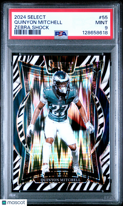 2024 Select Quinyon Mitchell Zebra Shock Rookie PSA 9