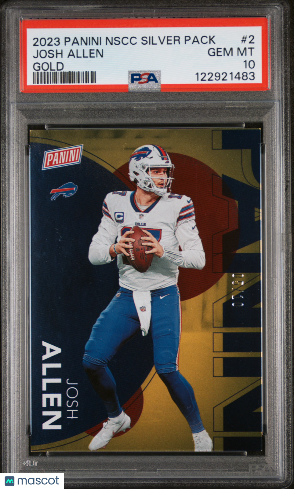 2023 Panini National Convention Silver Josh Allen #2 Gold 5/10 PSA 10