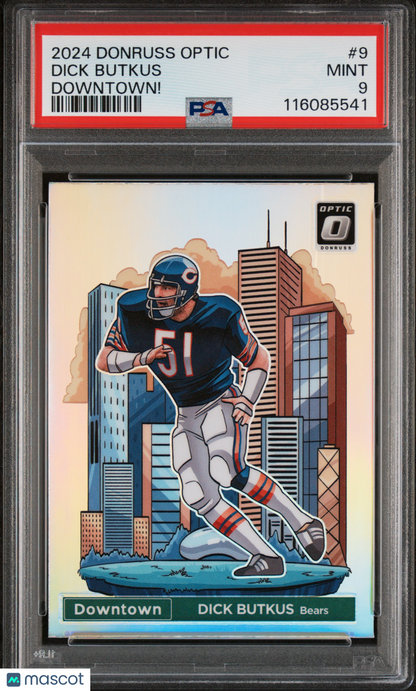 2024 Panini Donruss Optic Dick Butkus #9 Downtown! SSP Bears PSA 9