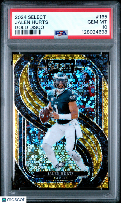 2024 Select Jalen Hurts Gold Disco /10 PSA 10