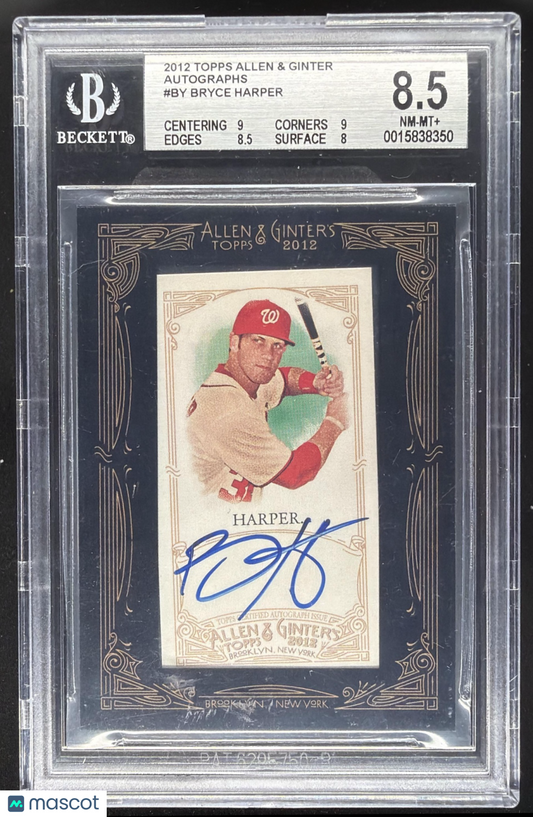 2012 Topps Allen & Ginter Bryce Harper #AGA-BY Auto RC BGS 8.5