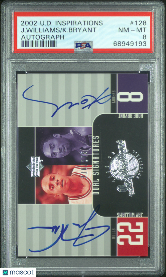 2003 Upper Deck Sweet Inspirations Jason Williams Kobe Bryant Auto /275 PSA 8