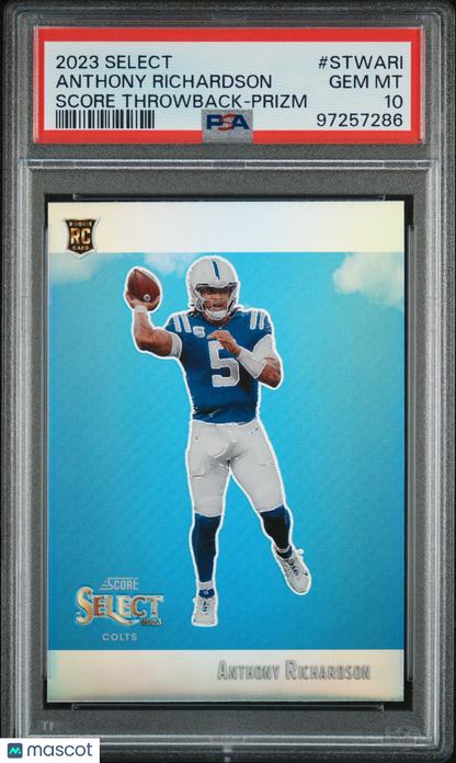 2023 Select Anthony Richardson Score Throwback Silver Prizm PSA 10 RC