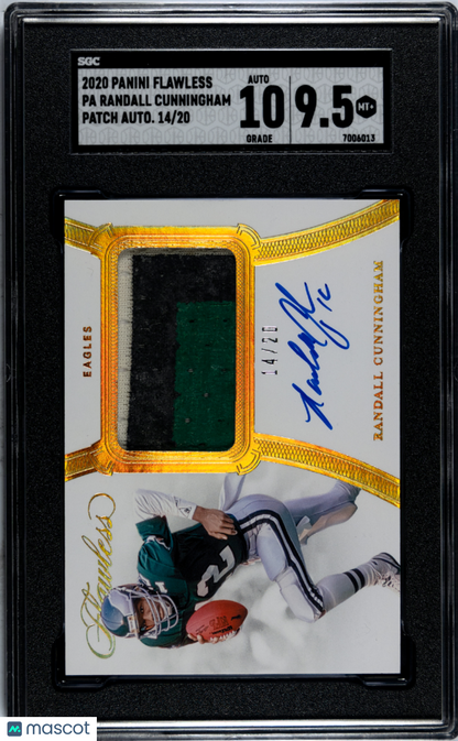 2020 Flawless Randall Cunningham Patch Auto Game Used /20 SGC 9.5 AUTO 10