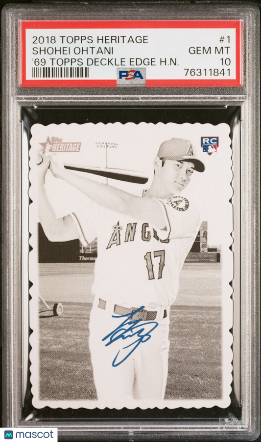 2018 Topps Heritage Shohei Ohtani 69' Deckle Edge Rookie PSA 10