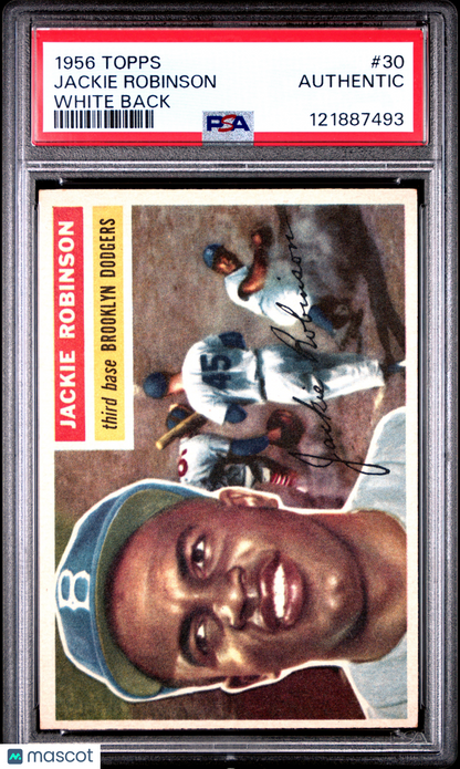 1956 Topps Jackie Robinson #30 White Back PSA AUTH