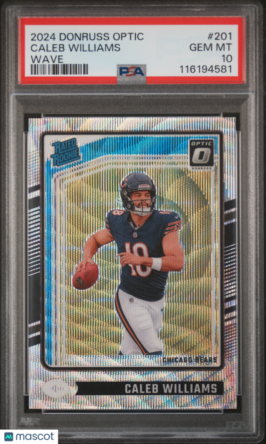 2024 Optic Caleb Williams Wave /300 Rookie PSA 10