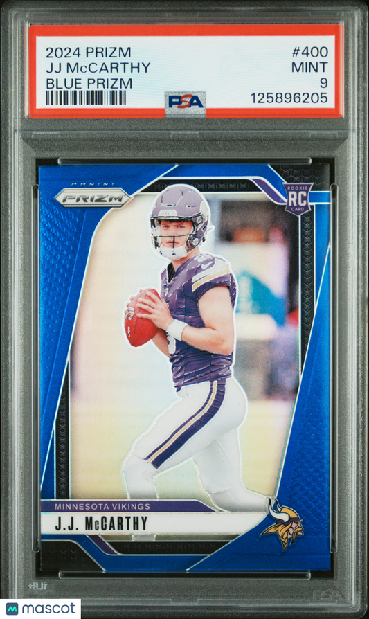2024 Prizm JJ Mccarthy Blue Prizm Sp Rookie PSA 9