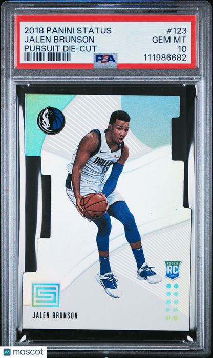 2018-19 Panini Status Jalen Brunson Pursuit Die Cut Rookie PSA 10