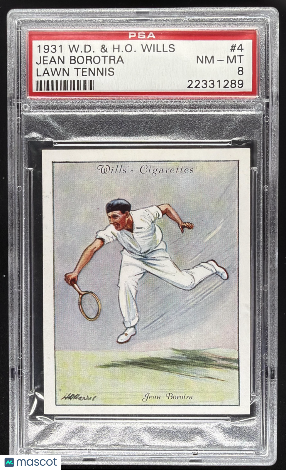 1931 W.D. & H.O. Jean Borotra Lawn Tennis PSA 8