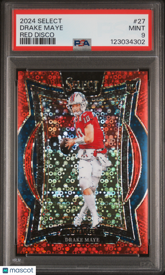 2024 Select Drake Maye Red Disco Rookie /49 PSA 9