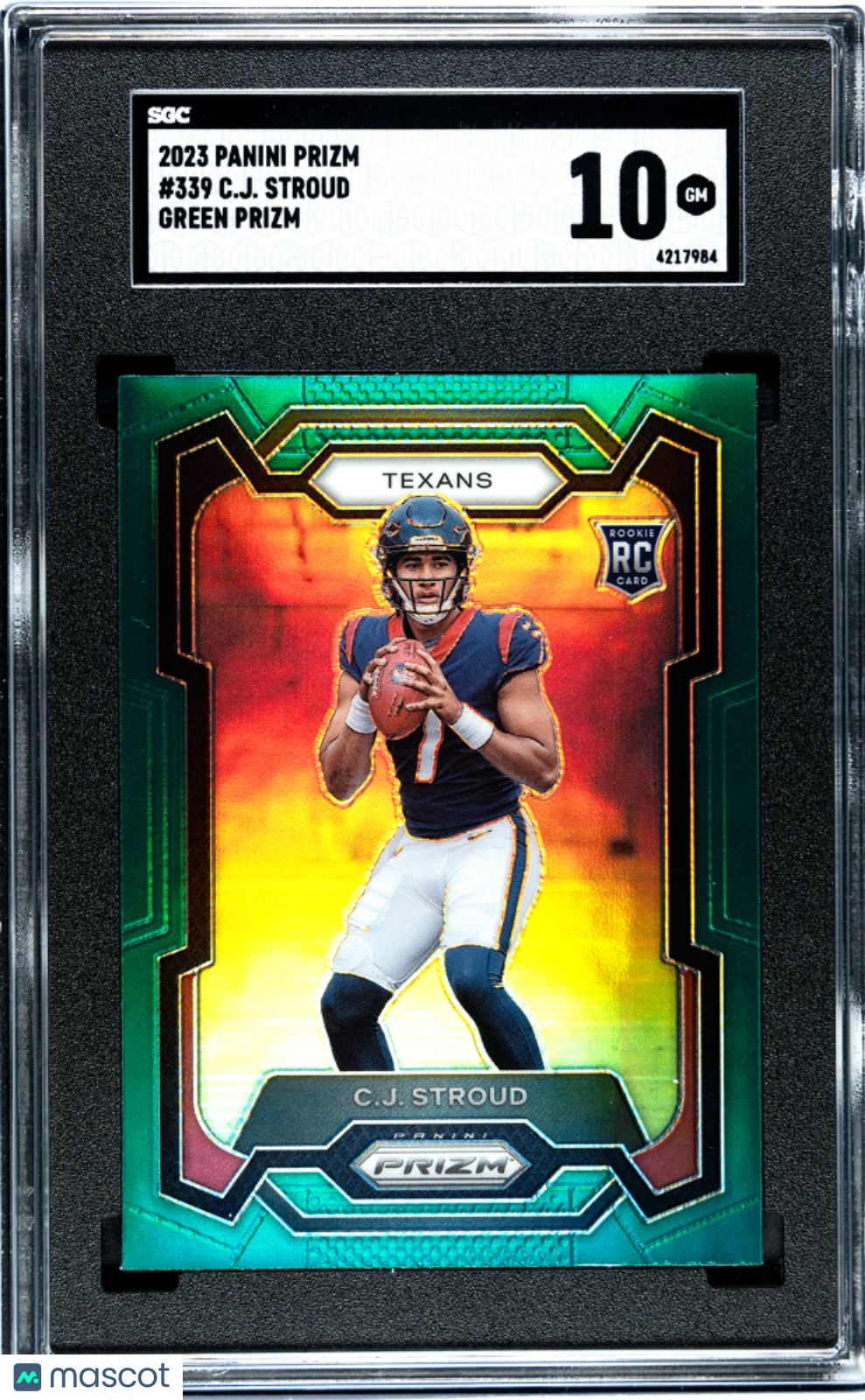 2023 Panini Prizm C.J. Stroud #339 Green RC SGC 10