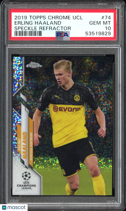 2019 Topps Chrome Erling Haaland Speckle Refractor PSA 10