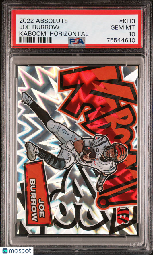 2022 Absolute Joe Burrow Kaboom Case Hit PSA 10