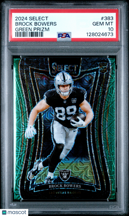 2024 Select Brock Bowers Green /5 Rookie PSA 10