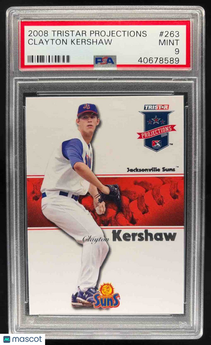 2008 Tristar Projections Clayton Kershaw #7 Rookie RC PSA 9