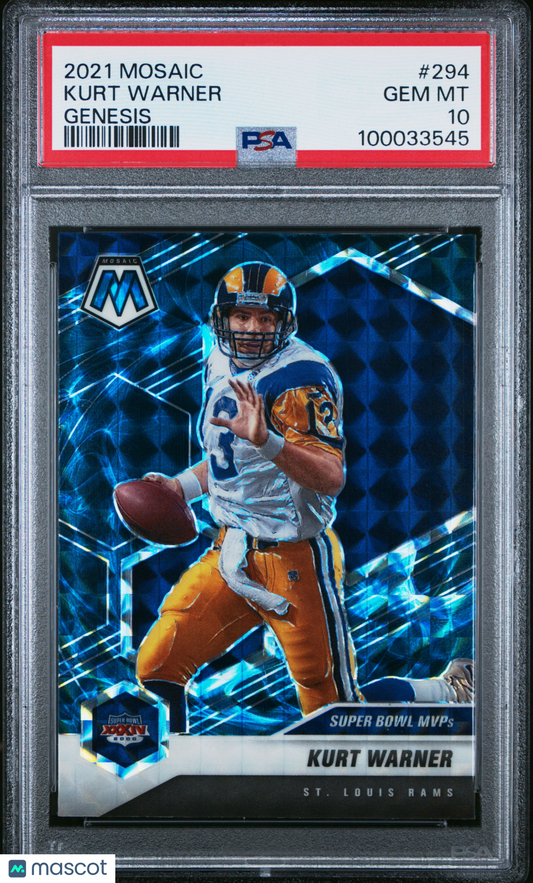 2021 Mosaic Kurt Warner Genesis PSA 10