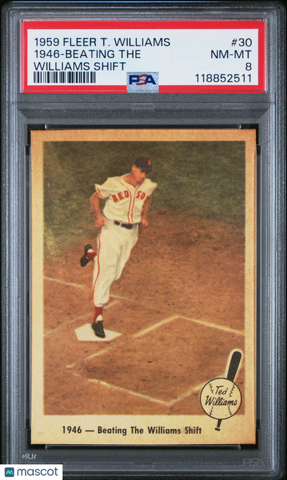 1959 Fleer Ted Williams Beating The Williams Shift PSA 8