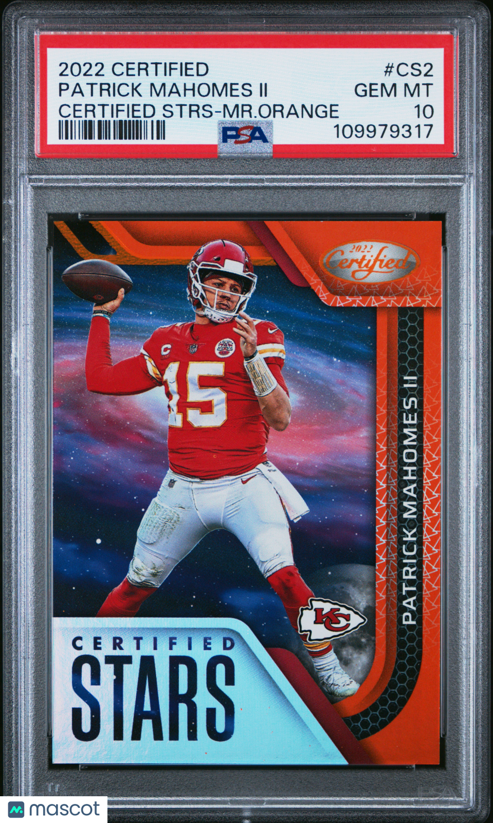2022 Certified Patrick Mahomes Orange Stars /149 PSA 10