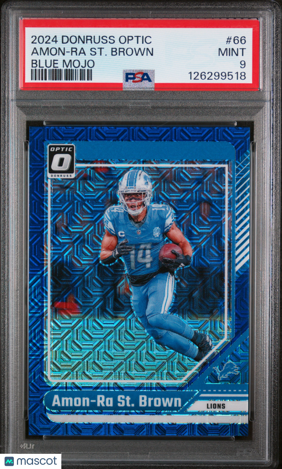2024 Panini Donruss Optic Amon-Ra St. Brown #66 Blue Mojo 4/5 Lions PSA 9