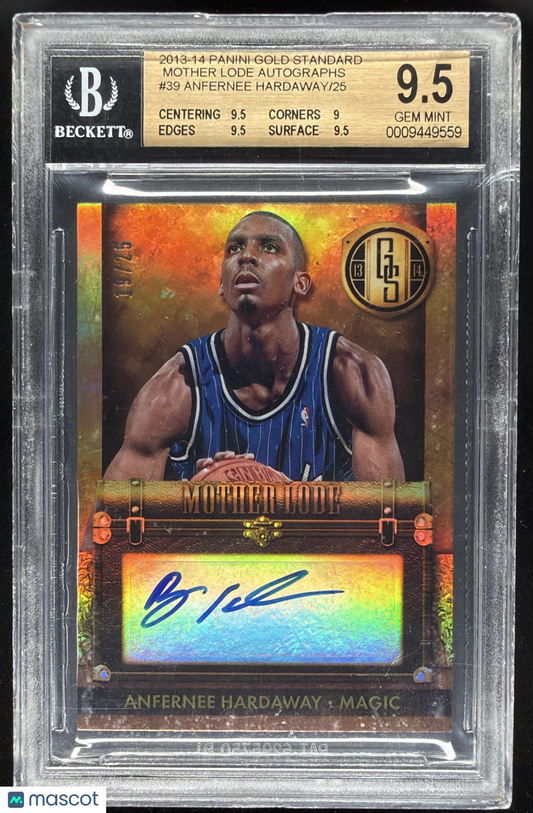 2013-14 Panini Gold Standard Anfernee Hardaway #39 Mother Lode Auto /25 BGS 9.5