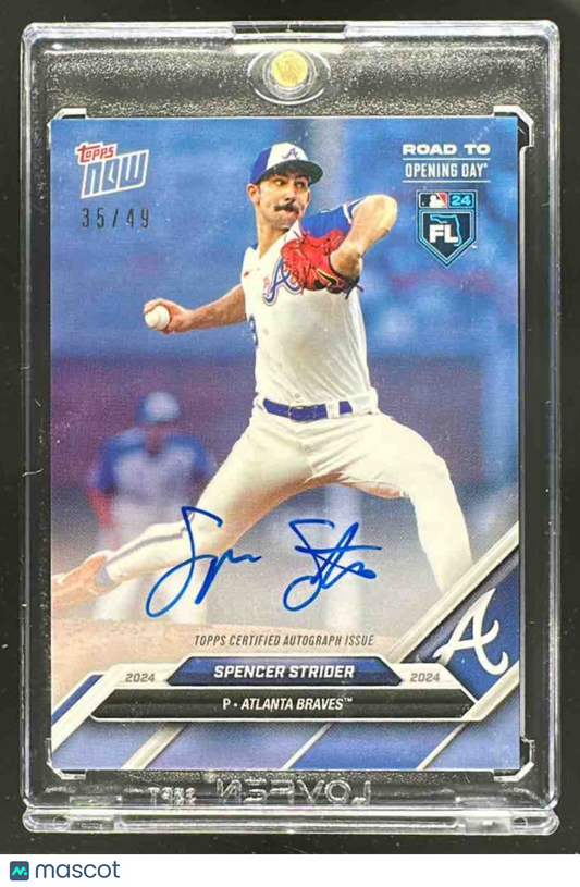 2024 Topps Now Spencer Strider Blue Auto /49